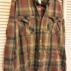 MOOSE CREEK LEGENDARY CLOTHING MEN'S FLANNEL LONG SLEEVE BUTTON UP SHIRT SZ LT